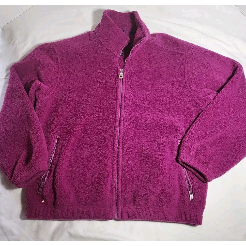 Lands' End Full Zip‎ Front Fleece Jacket-Rubellite-Small A611061 NEW